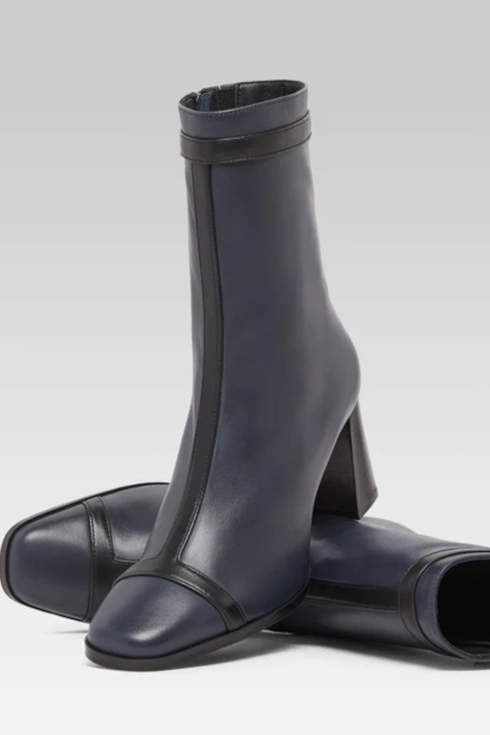 Catherine Boots Navy/Black Calf