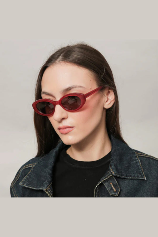 Sun Glasses Kelly Red Transparent PC