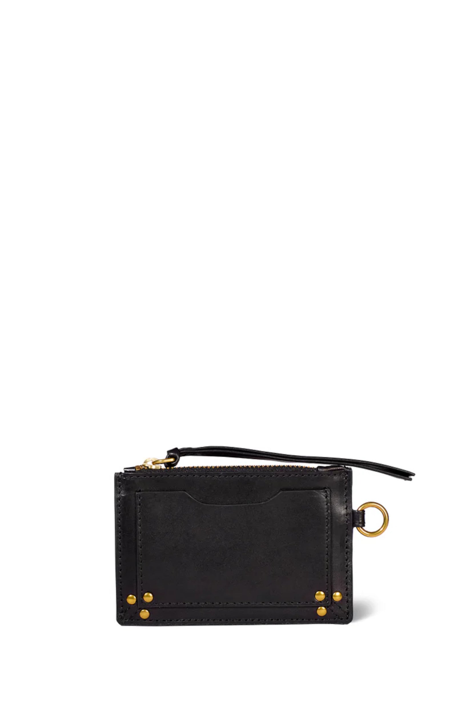 Lucky Card Holder Cowskin Black Brass