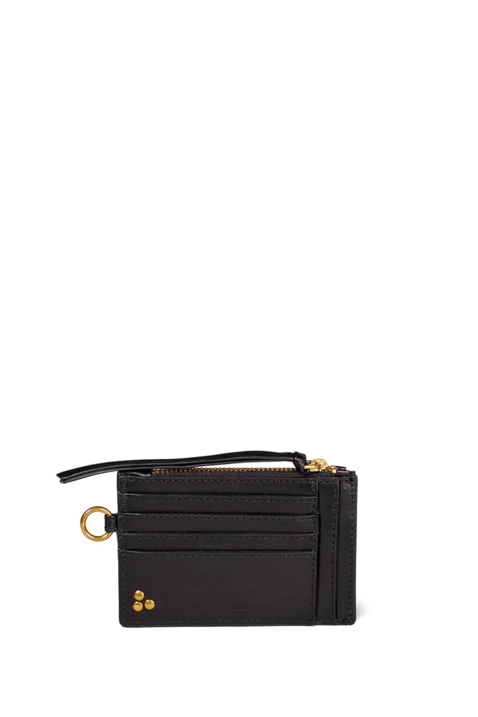 Lucky Card Holder Cowskin Black Brass