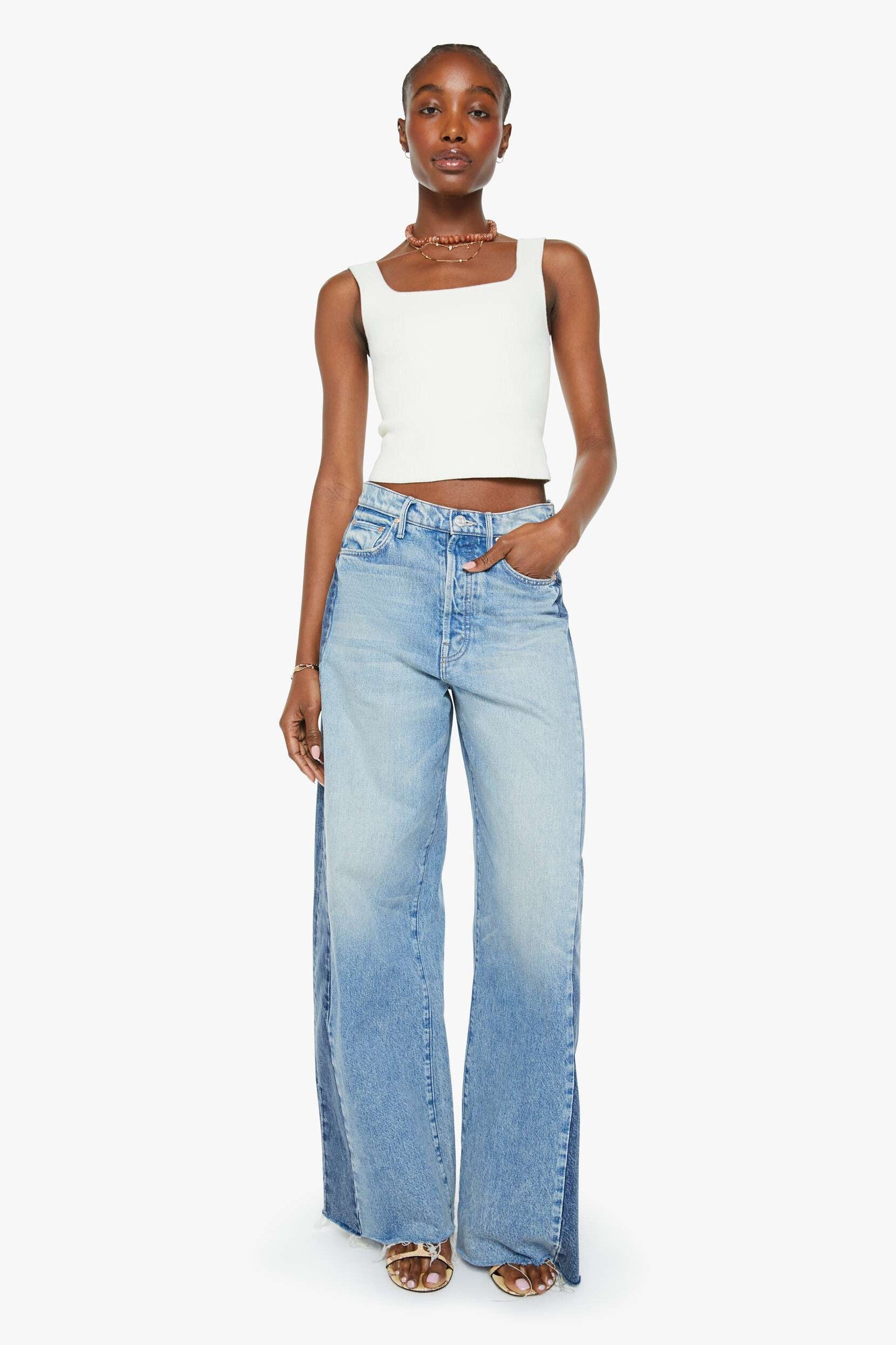 The Pipe Dream Button Sneak Fray Jeans Blinded By The Dark