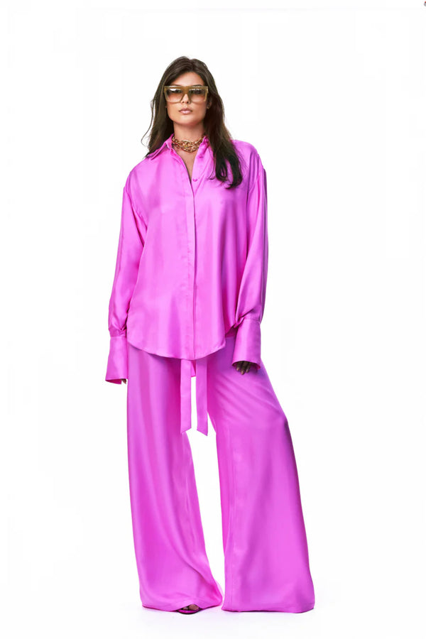 Angie Trousers Silk Twill Pink