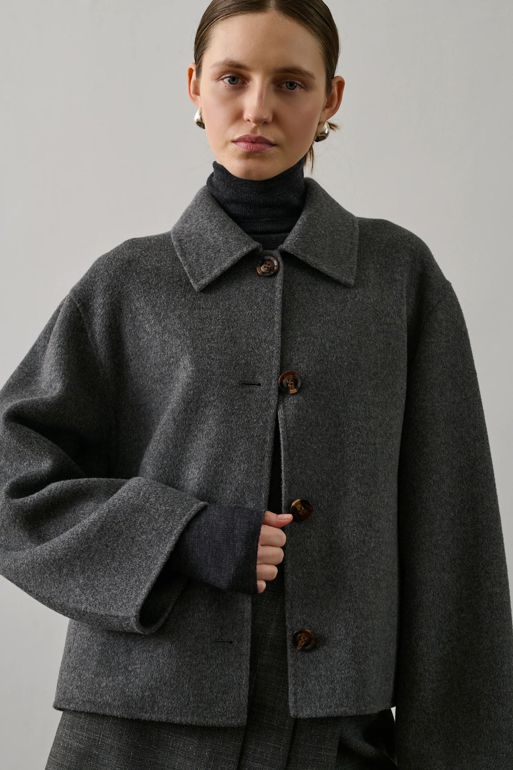 Gyoda Coat Grey Mottled