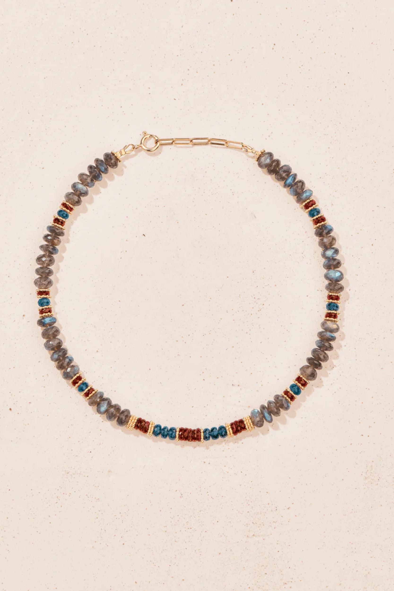 Satra Necklace Labradorite Grenat Topaze