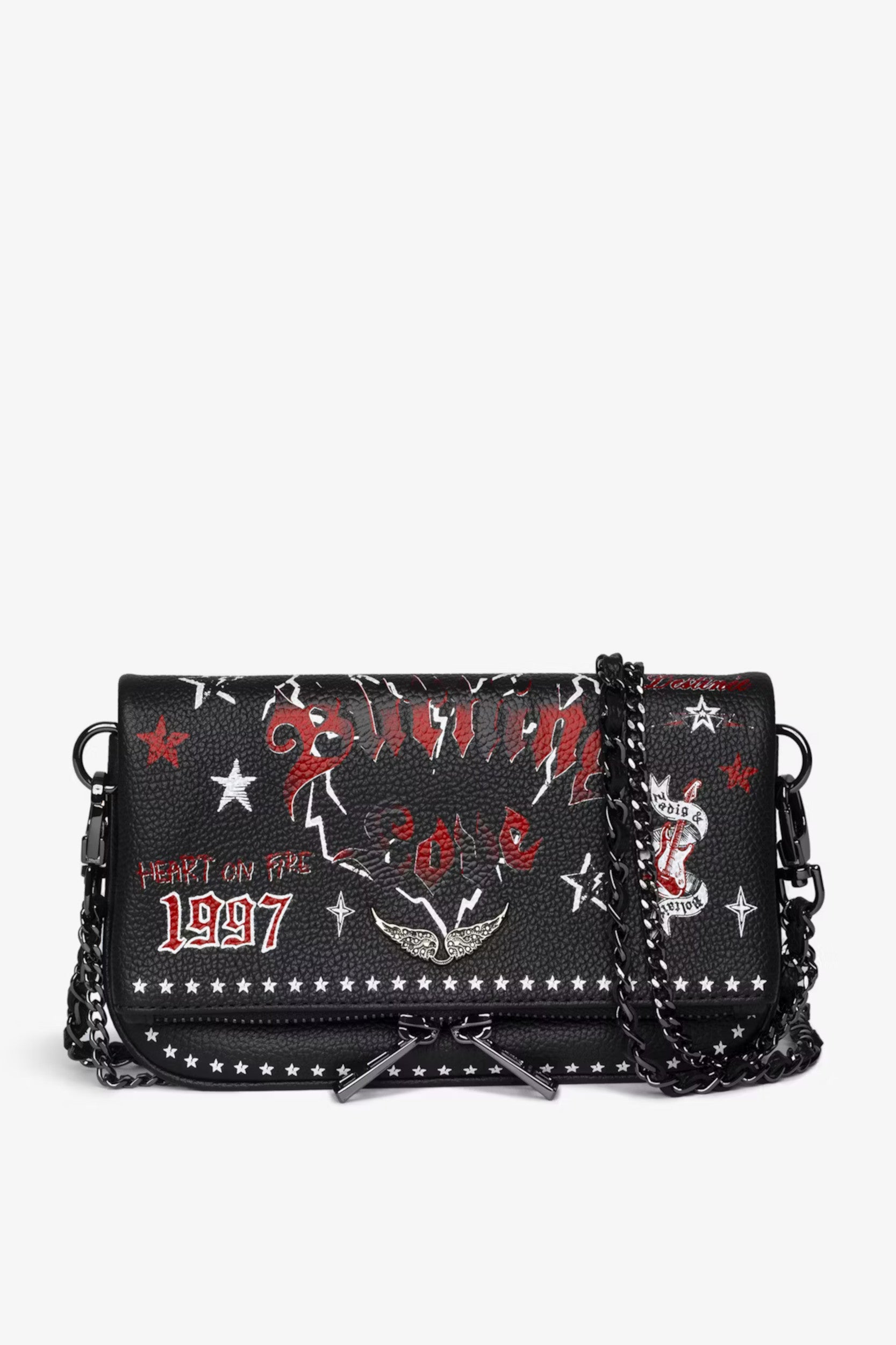 Rocky Nano Grained Leather Punk Bag Black