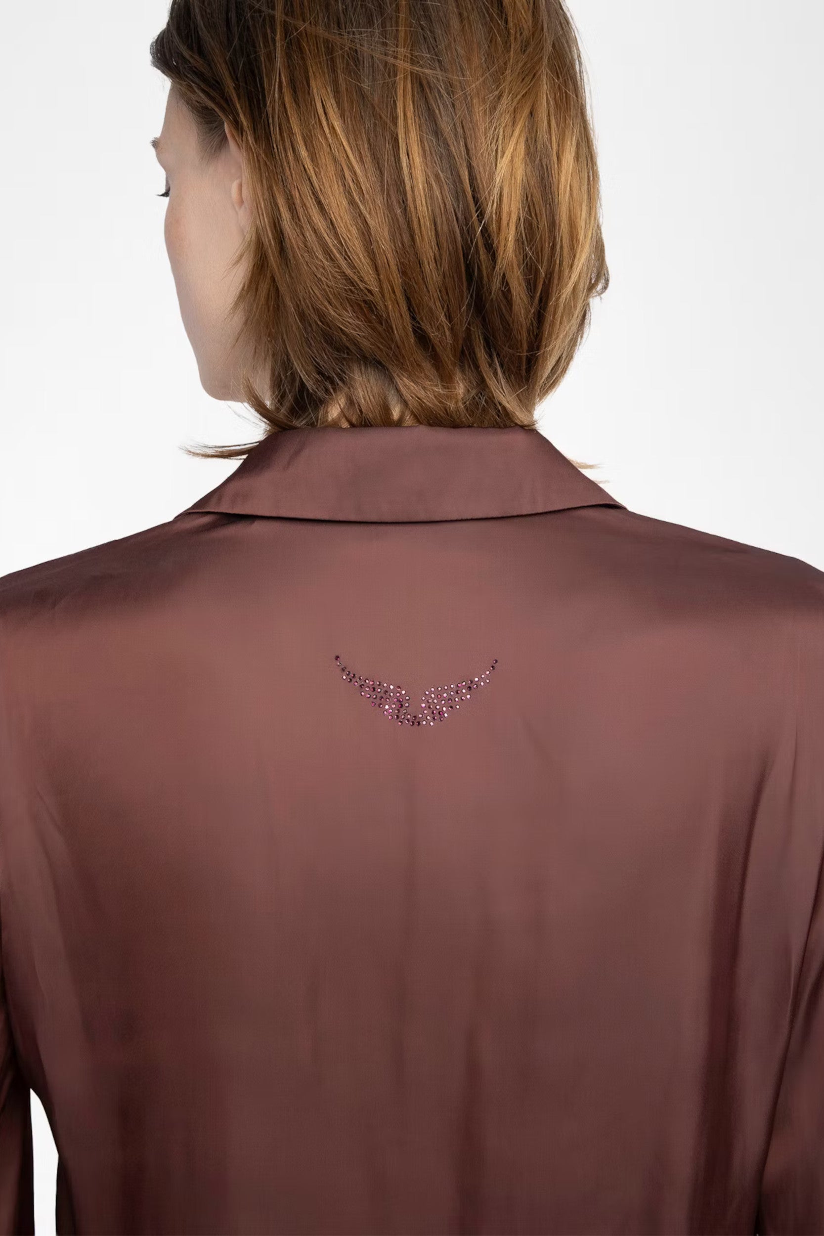 Thely Satin Shirt Burgundy