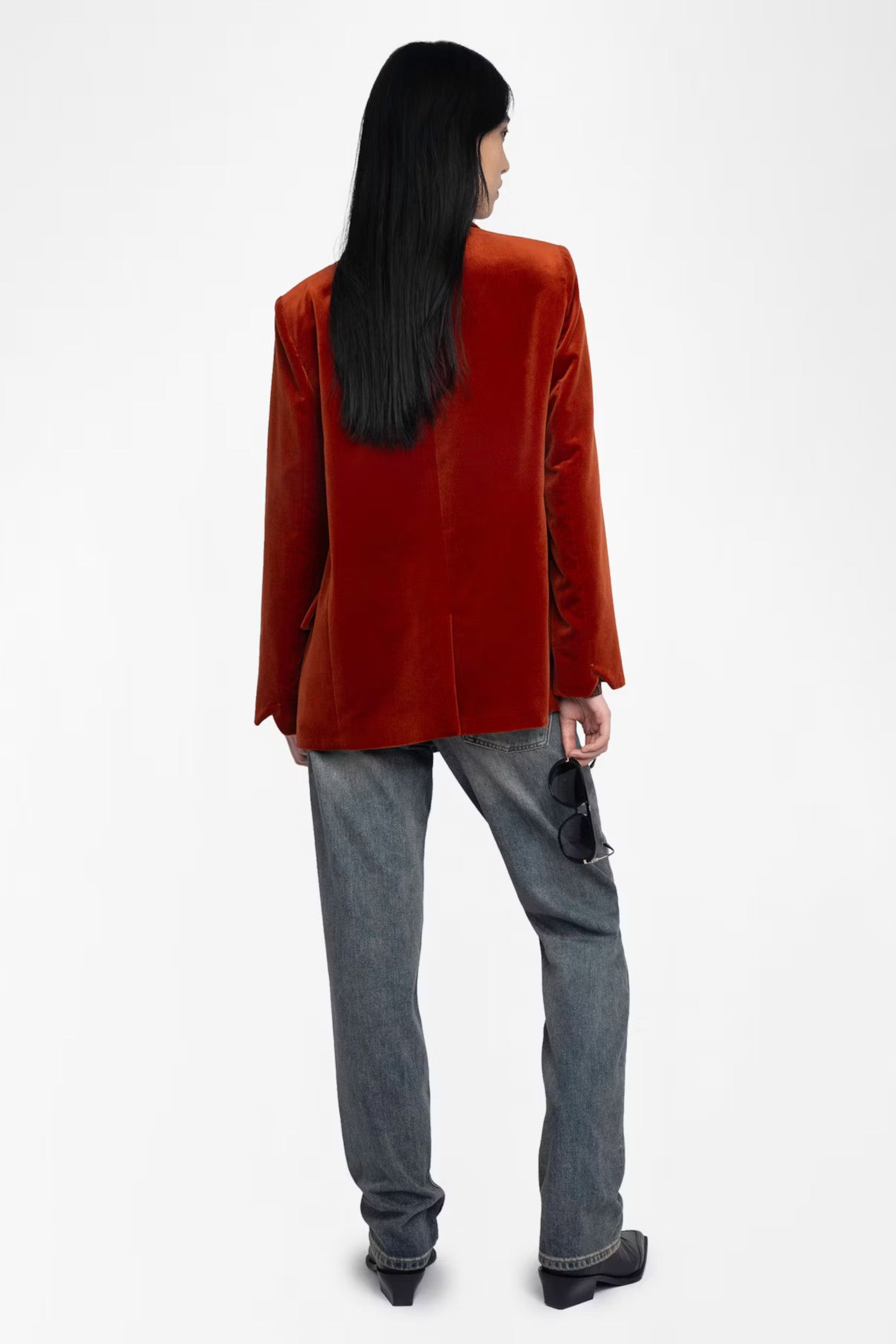 Vaska Velvet Blazer Burn