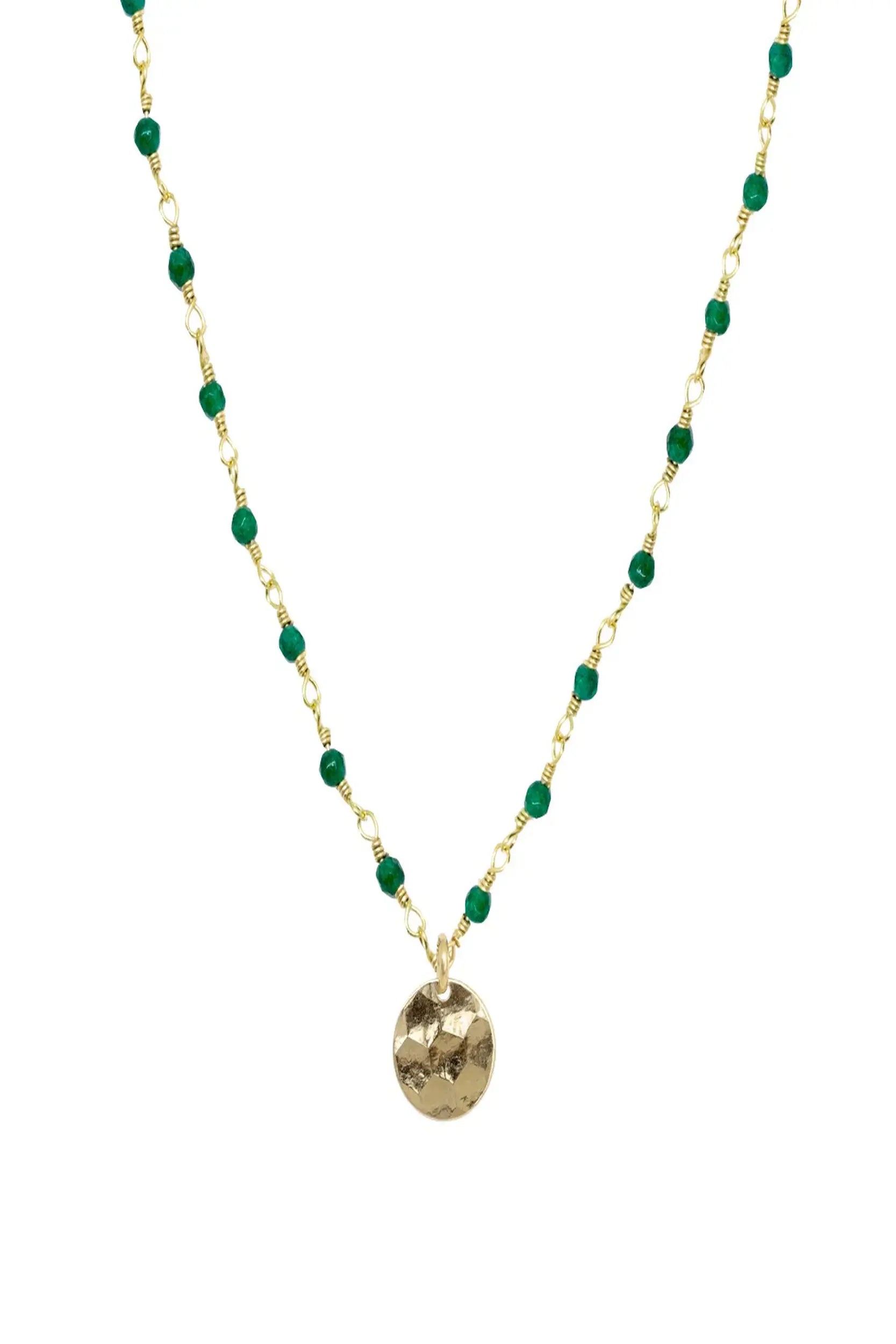 Mini Stones Necklace Multi Emerald