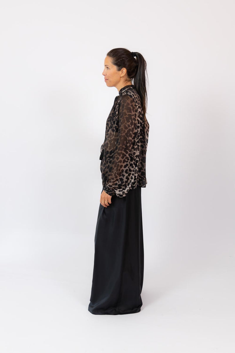 Kate Top Chiffon Leopard Print