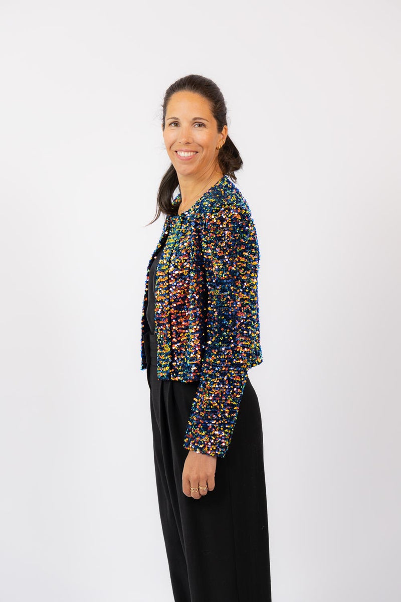Daphne Jacket Shiny Blue Multico