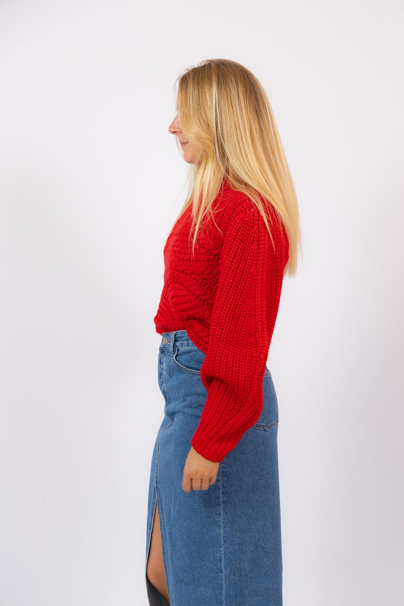 Tresbest Sweater Knit Red