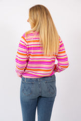 Wizzy Stripe Crew Sweater Popsicle Confetti Pink