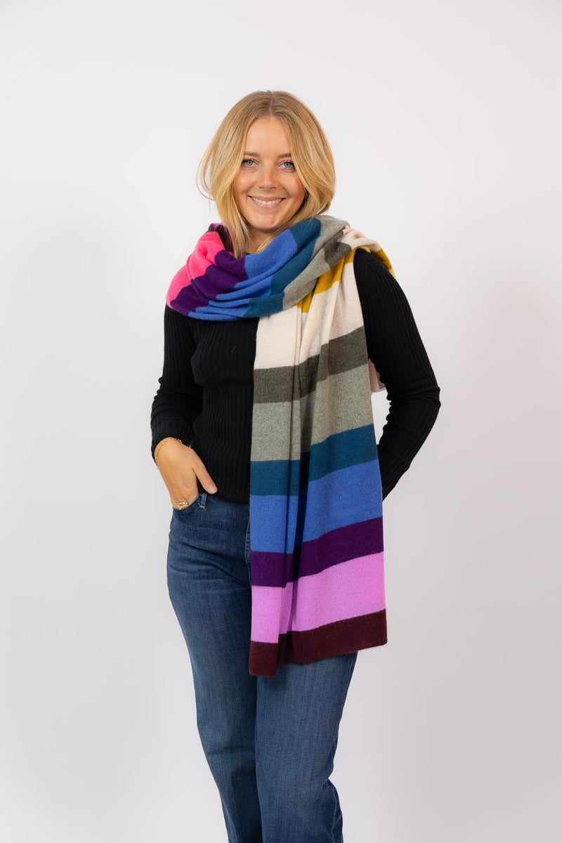 Cashemere Striped Scarf Rainbow Multi Raiml