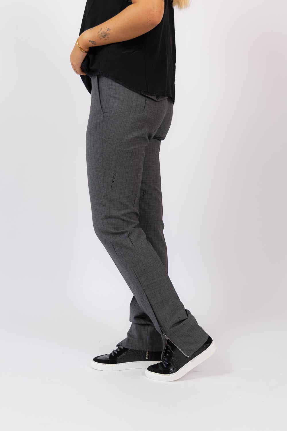 Prune Zip Zadig Stripe Pants Anthracite