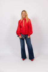 Bruny Shirt Silk Twill Red