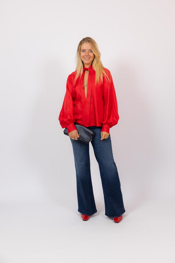 Bruny Shirt Silk Twill Red