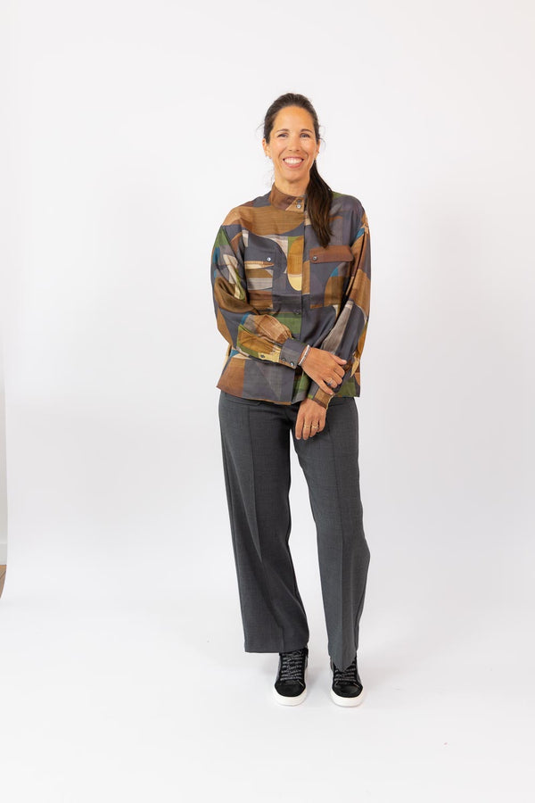 Rita Shirt Green Brown