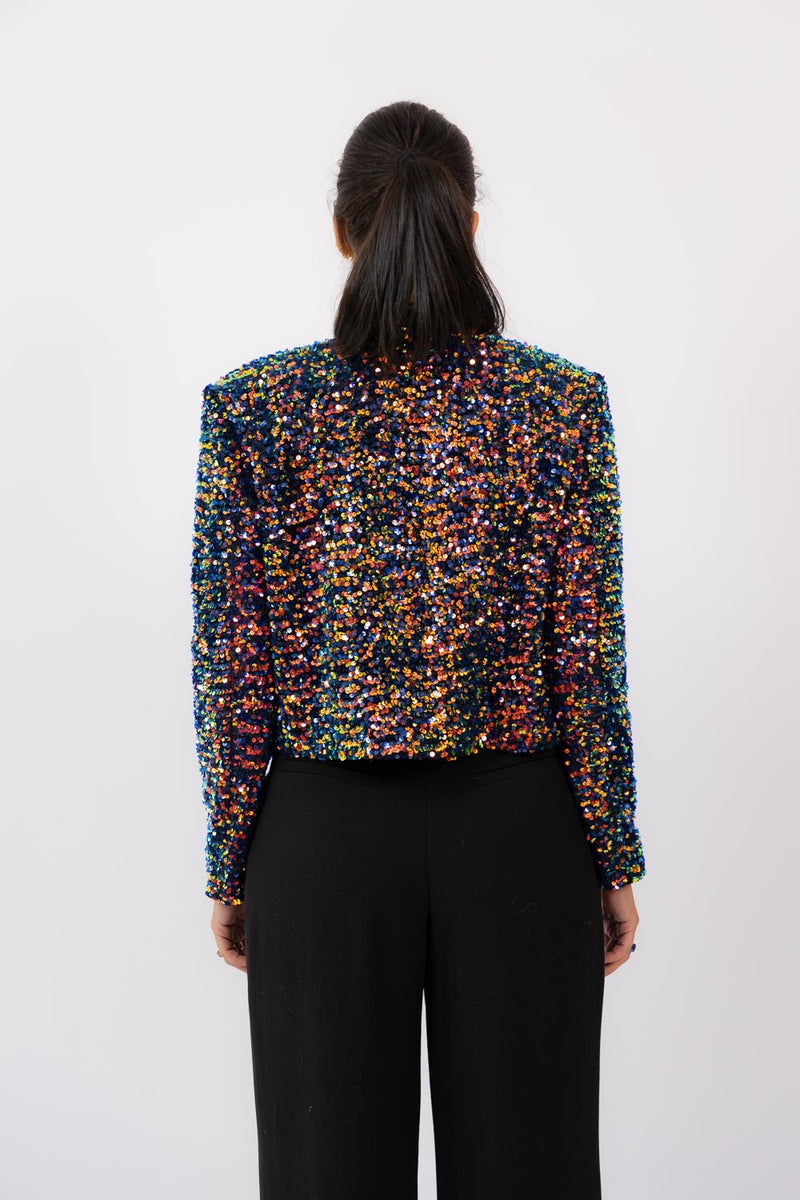 Daphne Jacket Shiny Blue Multico