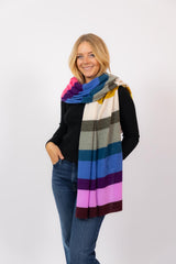 Cashemere Striped Scarf Rainbow Multi Raiml
