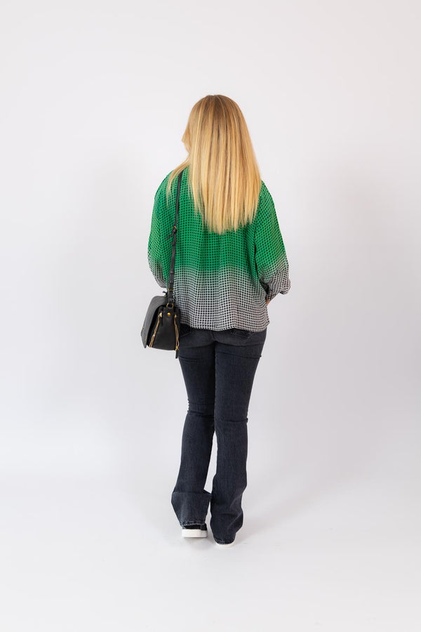 Greta Printed Oversize Shirt Green