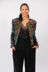 Daphne Jacket Shiny Blue Multico