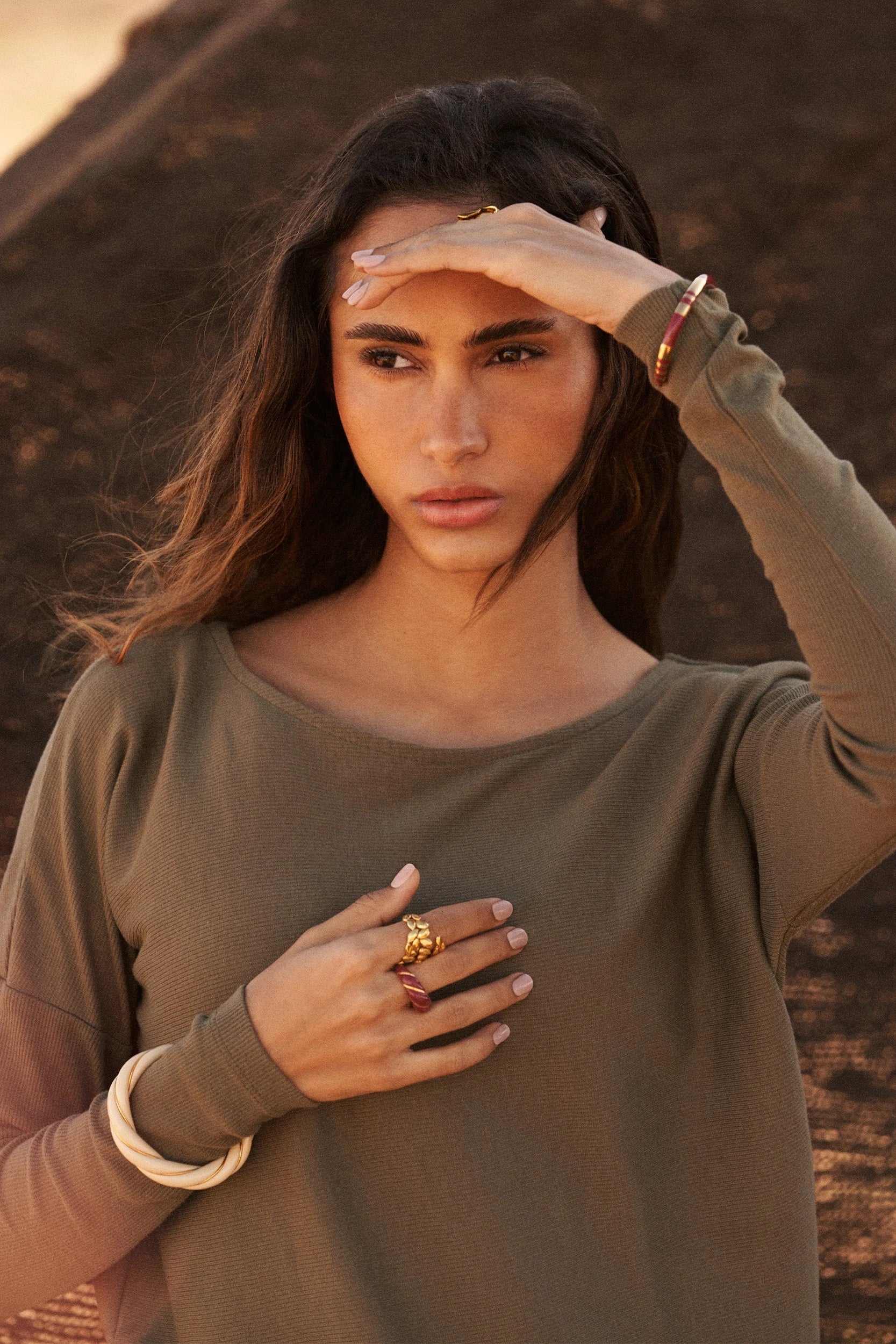 Diana Marron Bague Métal Doré — vue 2