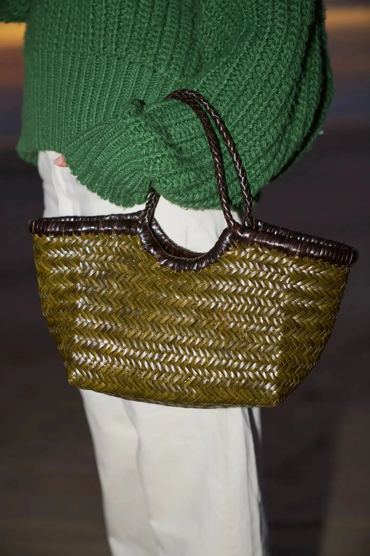 Nantucket Basket Small Sac Marron foncé / Kaki Dragon Diffusion KHAKI-DARK-BROWN, vue 3