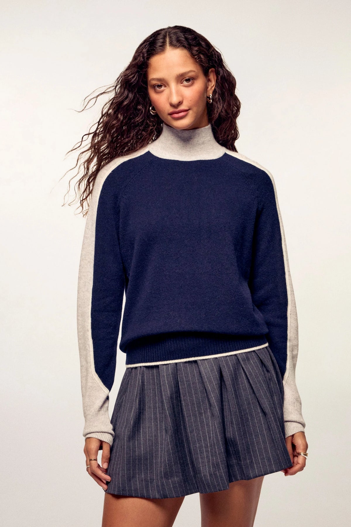 2601WPM03984 Pull col montant Navy From Future, vue 1