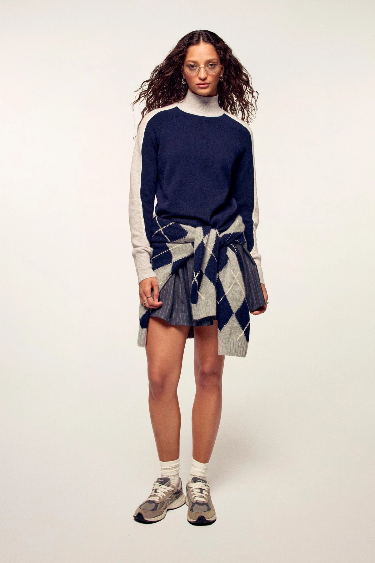 2601WPM03984 Pull col montant Navy From Future, vue 3