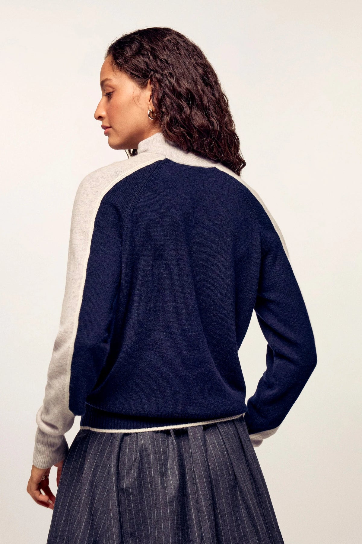 2601WPM03984 Pull col montant Navy From Future, vue 4