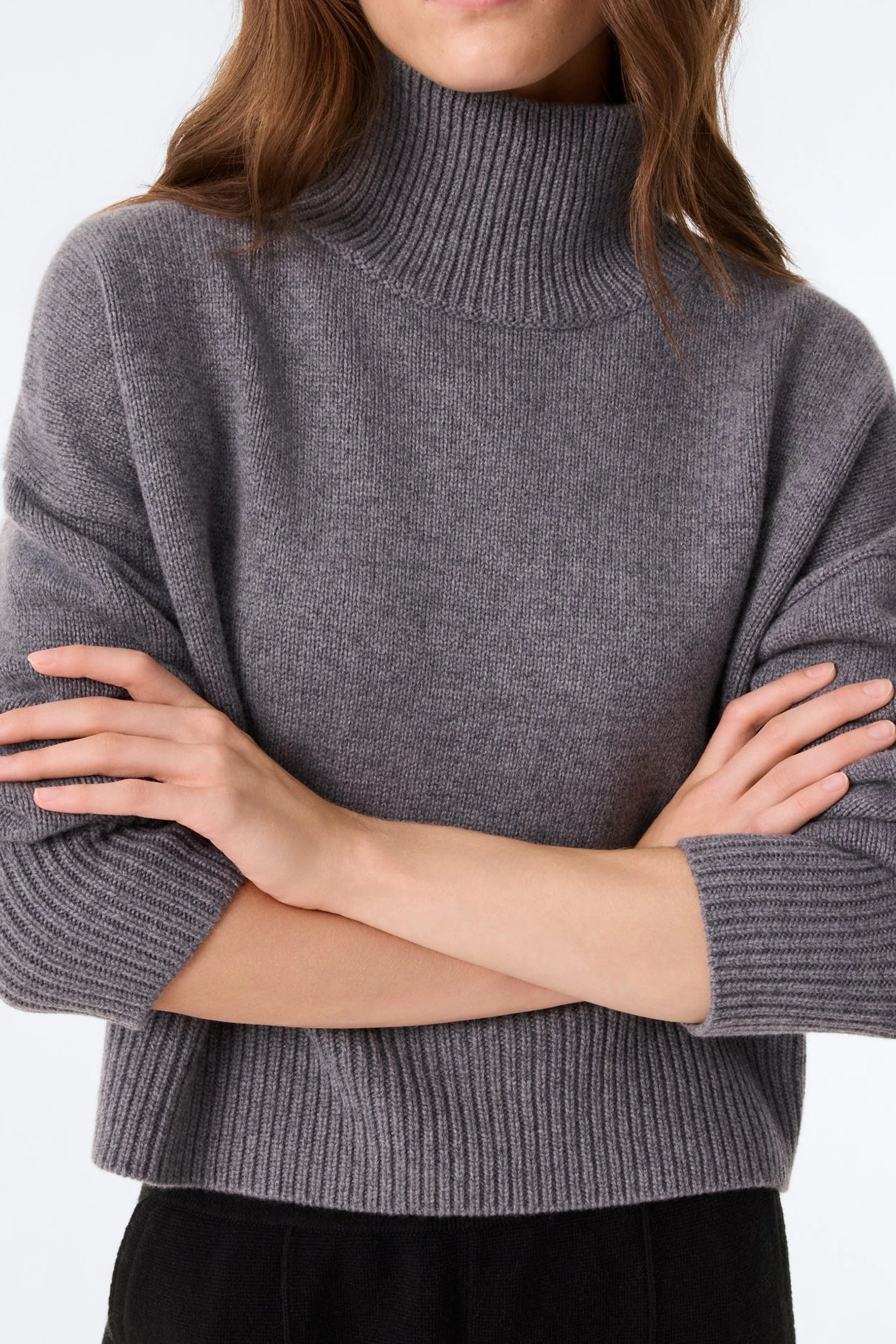 Ulla Crop Pull Flanelle Kujten Gris flanelle, vue 1