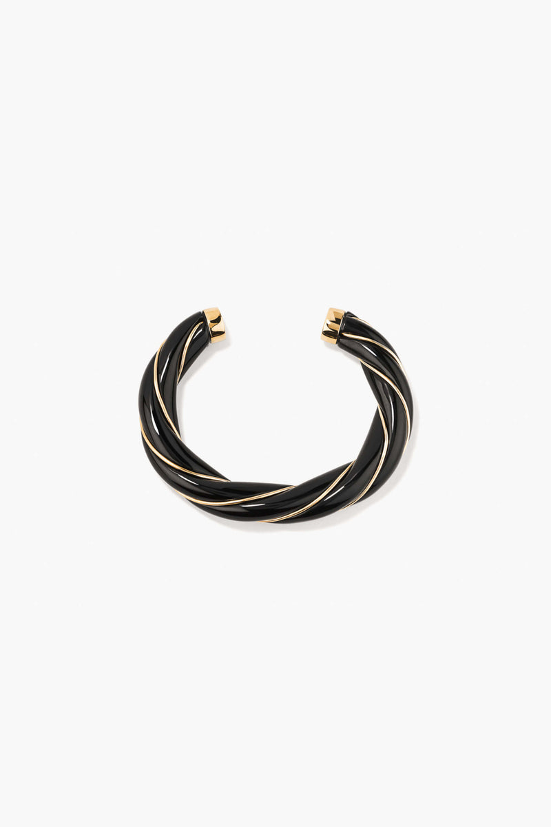 Diana Twisted Resin Bracelet Black Gold