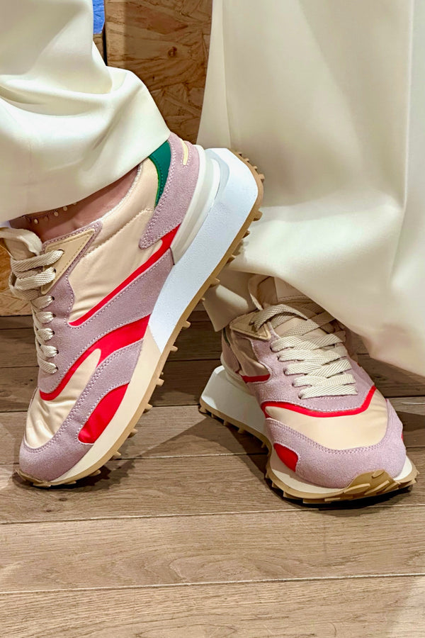 Rush Gr2 Low Wom Sneakers Nylon Suede Cream Pink
