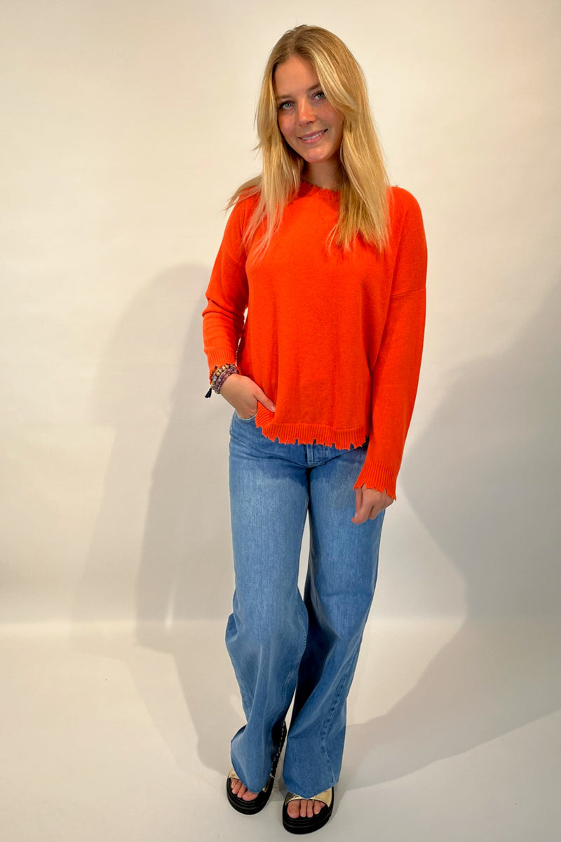 Mela Sweater 2219-Orangefluo