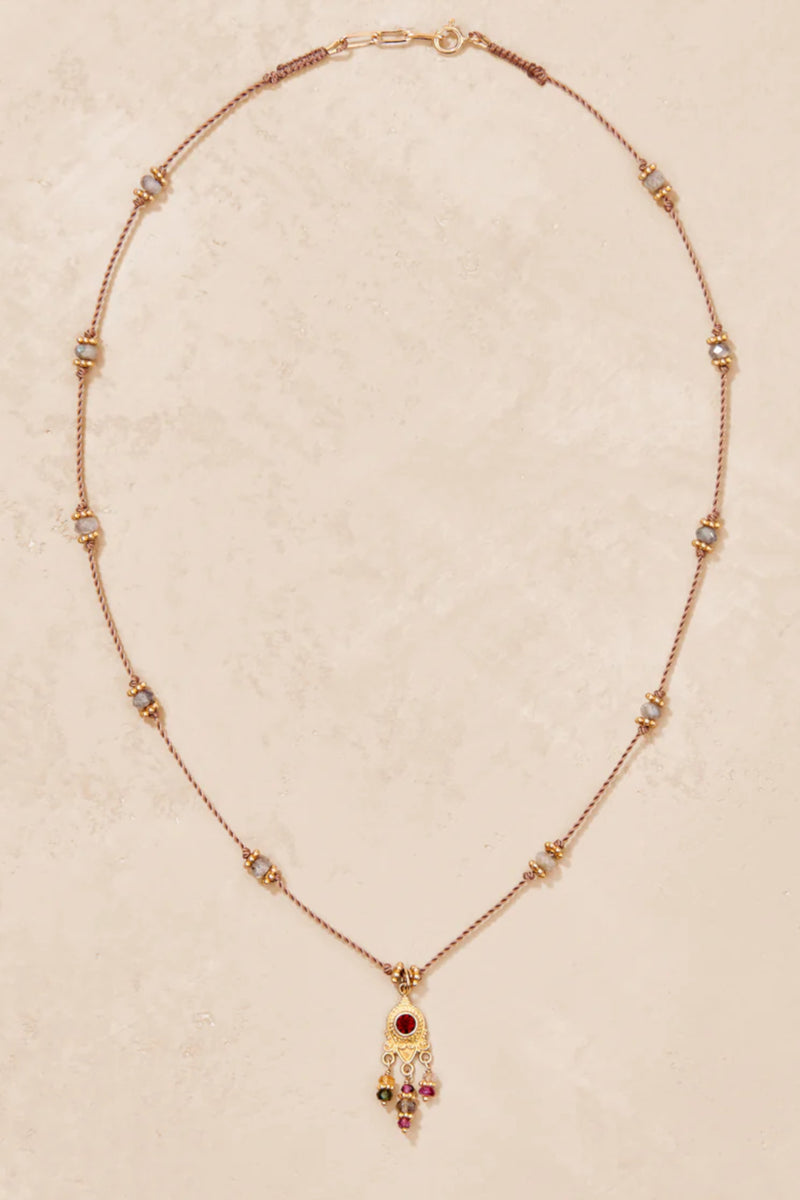Padma Necklace Chain Grenat