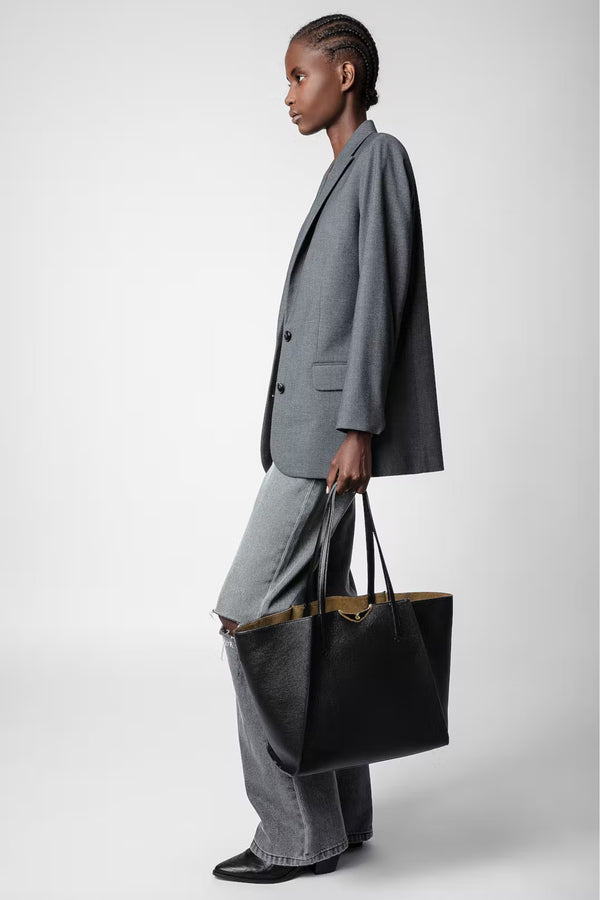 Le Borderline Grained Leather Bag Black Record