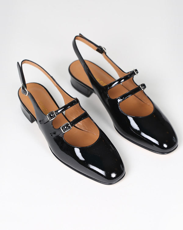 Peche Sandals Patent Leather Black