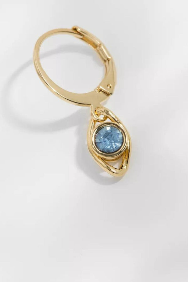 Carrie Earring Blue Crystal Gold