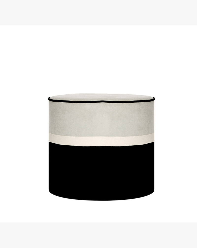 Leo Ottoman Pouf Almond Black