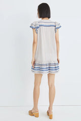 Lorraine Dress Off White/Riviera Blue Multi