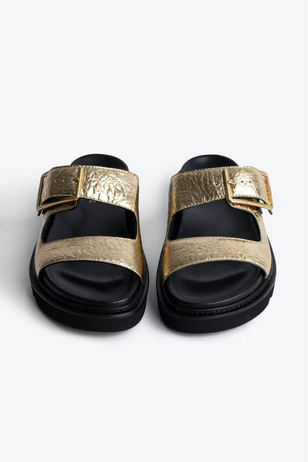 Alpha Cecilia Wrinkled Metal Gold