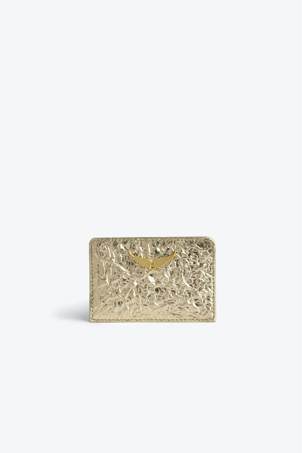 ZV Pass Wrinkled Metal Wallet Gold